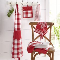 Red and White Buffalo Check Apron