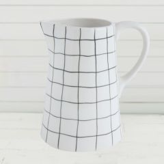 Stoneware Pitcher With Grid