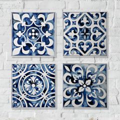 Greek Inspired Tile Wall Art Set of 4