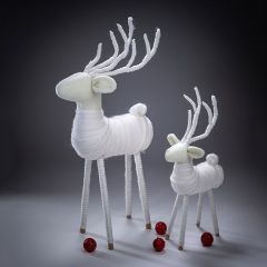 Yarn Deer Figurines Set of 2