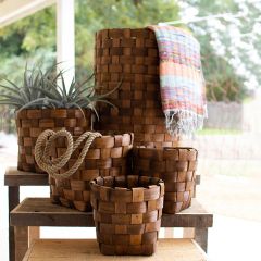 Round Chipwood Nesting Basket Collection Set of 5