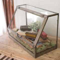 Glass and Metal Slant Top Display Case