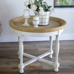 Classic Two-Tone Round Accent Table