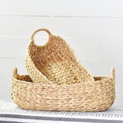 Natural Woven Hyacinth Basket Set of 2