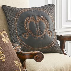 Embroidered Horse Crest Pillow
