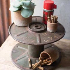 Reclaimed Cable Spool Display Stand