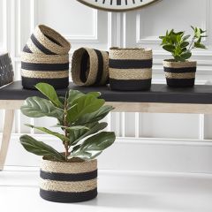 Striped Seagrass Rope Baskets