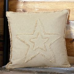 Vintage Inspired Star Burlap Pillow