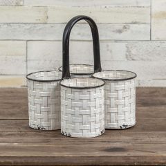 Basket Weave Metal Country Caddy