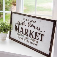 Framed Fresh Flower Market Sign