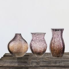 Rustic Glass Vases Set of 3
