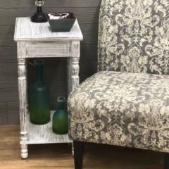 Pale Weathered Finish Accent Table