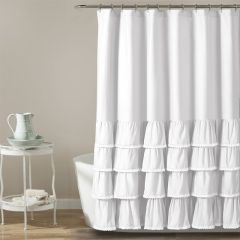 Elegant Ruffled Shower Curtain