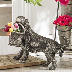 Dog With Basket Statue