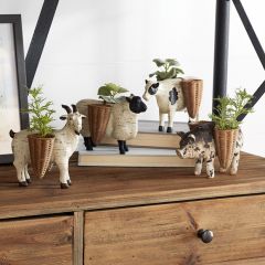 Barnyard Animal Figurines with Baskets Set of 4 |