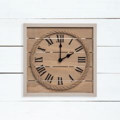Wood And Rope Coastal Wall Clock