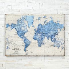 Vintage Style Metal Wall Map