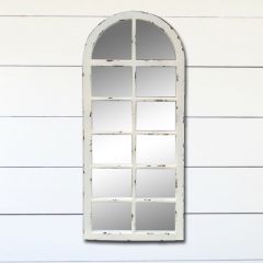 Distressed Arched Window Frame Mirror