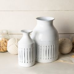 Textured Milk Can Vase Set of 2