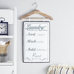 Laundry Sign on Wood Hanger