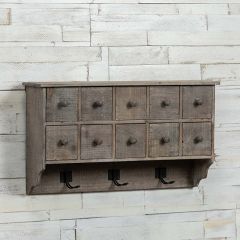 10 Drawer Wall Hook Cubby
