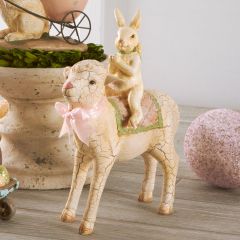 Bunny Riding Lamb Figure