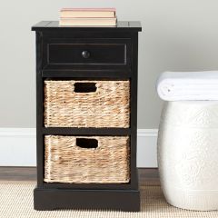 Side Table With Wicker Drawers