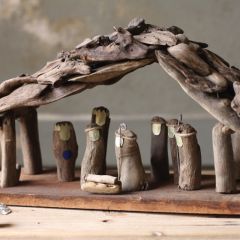 Driftwood Nativity Set with Creche