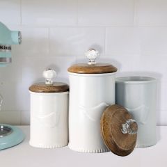 Bluebird Ceramic Canisters Set of 3