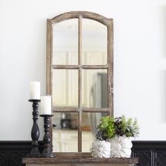 43” Arched Mirror With Wood Frame