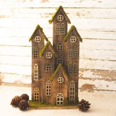 Rustic Recycled Wood Christmas Village
