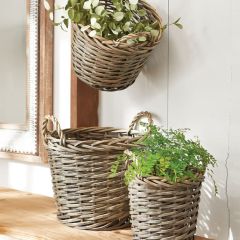 Round Willow Baskets Set of 3
