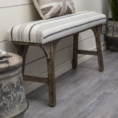 Cloth Covered Rustic Farmhouse Bench