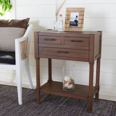 3 Drawer Tiered Modern Accent Table