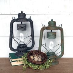 Vintage Inspired Gas Candle Lantern Set of 2