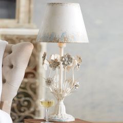 Floral Detailed Metal Lamp