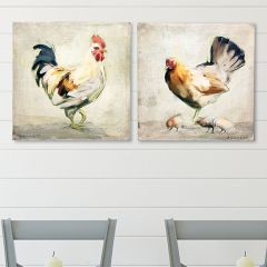 Farmhouse Chicken Canvas Wall Decor Set of 2