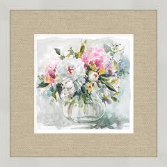 Framed Flowers In Glass Vase Wall Art