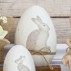 Woodland Rabbit Decorative Ceramic Egg