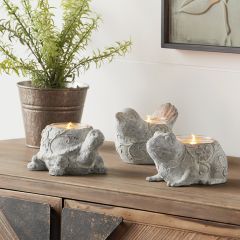 Rustic Animal Tealight Holder Collection Set of 3
