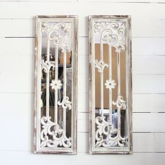 Decorative Wall Mirror Panel Set of 2