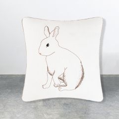 Simple Bunny Embroidered Throw Pillow