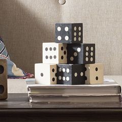 Hand-Carved Mango Wood Dice Set of 6