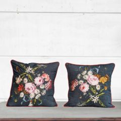 Floral Embroidery Throw Pillows Set of 2