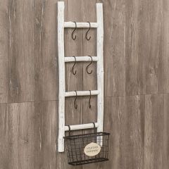 Country Chic Ladder Wall Rack Storage