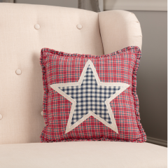 Plaid Throw Pillow With Star