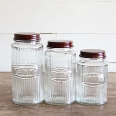 Glass Holiday Canister Set Set of 3
