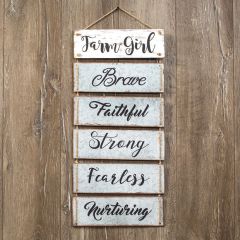 Stacked Metal Farm Girl Sign