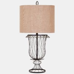 Linen Shade Wire Mesh Table Lamp