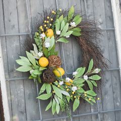 Lemon And Cinnamon Southern Farmhouse Half Wreath